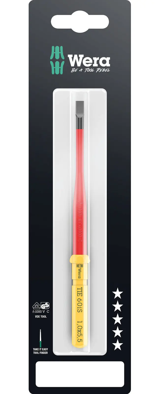 Wera 006558 Výmenná skrutkovacia čepeľ SL Kraftform Kompakt VDE 60 iS 1,0x5,5x157 mm TIE SB (W05006558001)