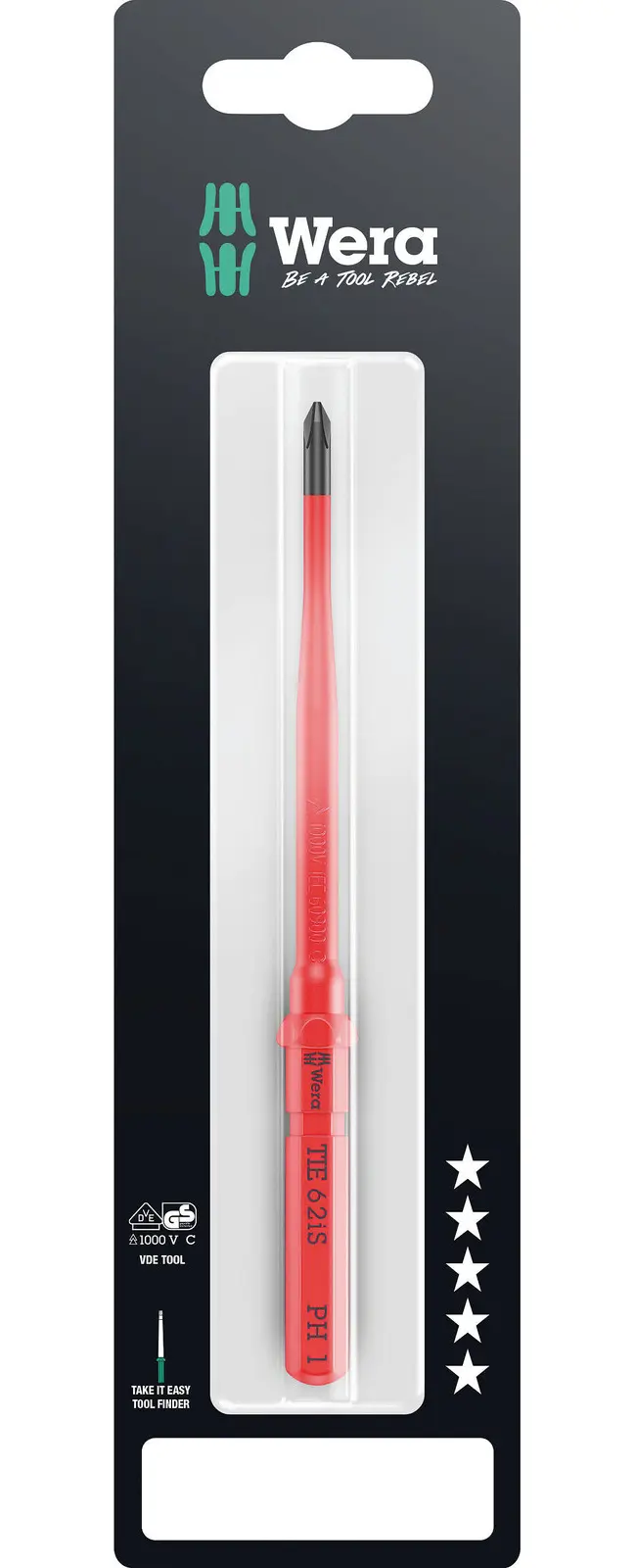Wera 006559 Výmenná skrutkovacia čepeľ PH Kraftform Kompakt VDE 62 iS PH 1 x 157 mm TIE SB (W05006559001)