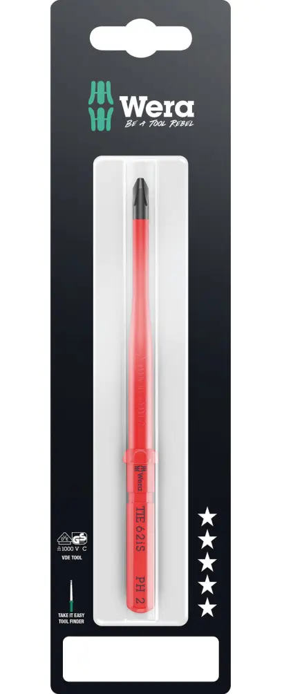Wera 006560 Výmenná skrutkovacia čepeľ PH Kraftform Kompakt VDE 62 iS PH 2 x 157 mm TIE SB (W05006560001)