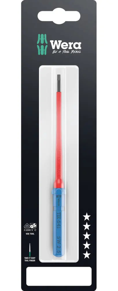 Wera 006561 Výmenná skrutkovacia čepeľ HEX Kraftform Kompakt VDE 64 aj 2,5 x 157 mm TIE SB (W05006561001)