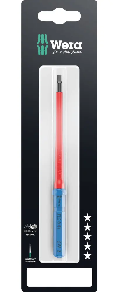 Wera 006562 Výmenná skrutkovacia čepeľ HEX Kraftform Kompakt VDE 64 aj 3,0 x 157 mm TIE SB (W05006562001)