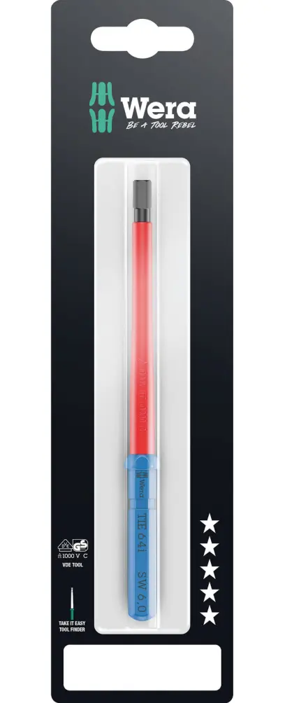 Wera 006565 Výmenná skrutkovacia čepeľ HEX Kraftform Kompakt VDE 64 aj 6,0 x 157 mm TIE SB (W05006565001)