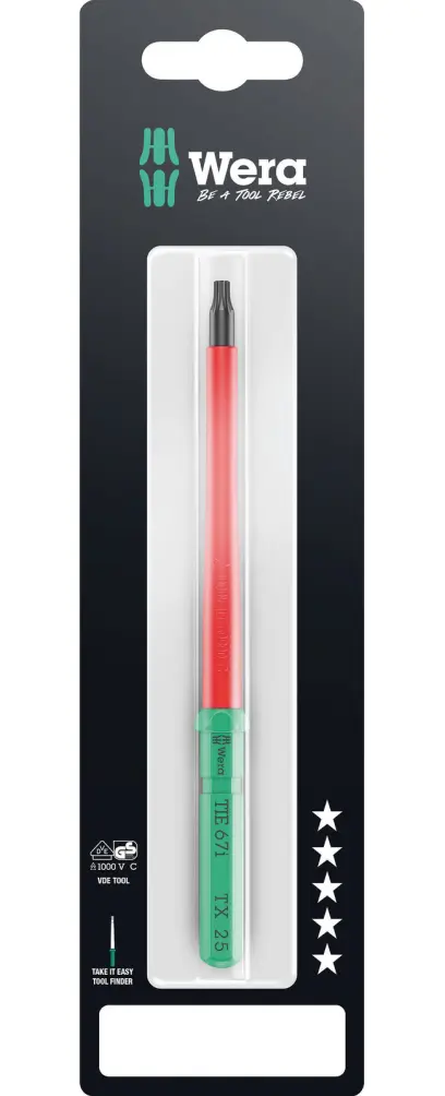 Wera 006573 Výmenná skrutkovacia čepeľ TX Kraftform Kompakt VDE 67 aj TORX 25 x 157 mm TIE SB (W05006573001)