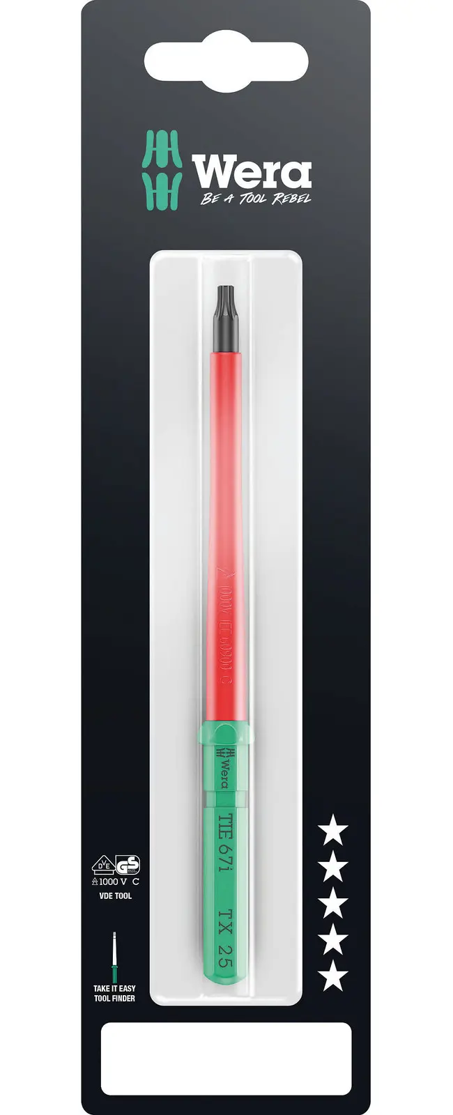Wera 006573 Výmenná skrutkovacia čepeľ TX Kraftform Kompakt VDE 67 aj TORX 25 x 157 mm TIE SB (W05006573001)
