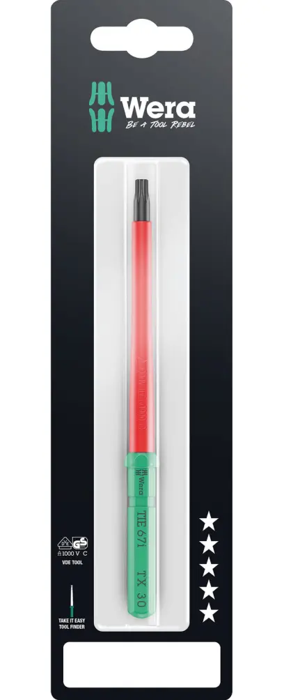 Wera 006574 Výmenná skrutkovacia čepeľ TX Kraftform Kompakt VDE 67 aj TORX 30 x 157 mm TIE SB (W05006574001)