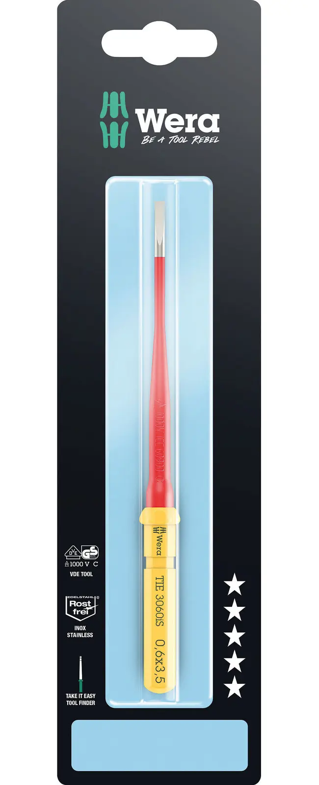 Wera 006577 Výmenná skrutkovacia čepeľ SL Kraftform Kompakt VDE 3060 iS 0,6x3,5x157mm TIE SB (W05006577001)