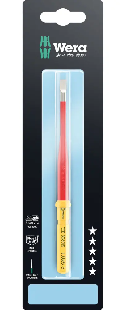 Wera 006579 Výmenná skrutkovacia čepeľ SL Kraftform Kompakt VDE 3060 iS 1,0x5,5x157mm TIE SB (W05006579001)