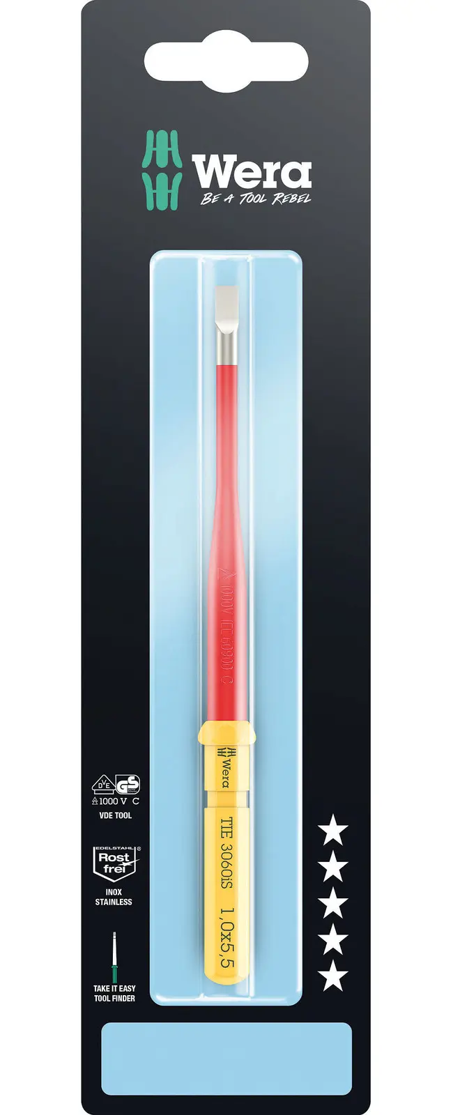 Wera 006579 Výmenná skrutkovacia čepeľ SL Kraftform Kompakt VDE 3060 iS 1,0x5,5x157mm TIE SB (W05006579001)