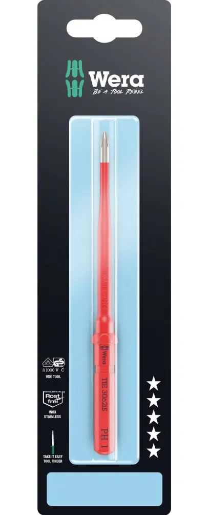 Wera 006580 Výmenná skrutkovacia čepeľ PH Kraftform Kompakt VDE 3062 iS PH 1 x 157 mm TIE SB (W05006580001)