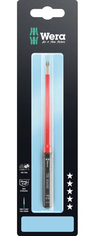 Wera 006582 Výmenná skrutkovacia čepeľ PZ Kraftform Kompakt VDE 3065 iS PZ 1 x 157mm TIE SB (W05006582001)