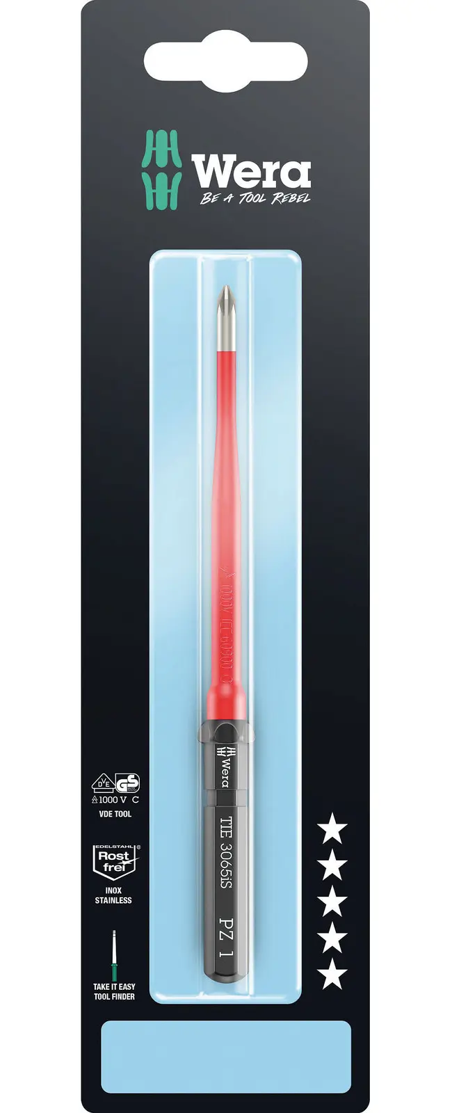 Wera 006582 Výmenná skrutkovacia čepeľ PZ Kraftform Kompakt VDE 3065 iS PZ 1 x 157mm TIE SB (W05006582001)