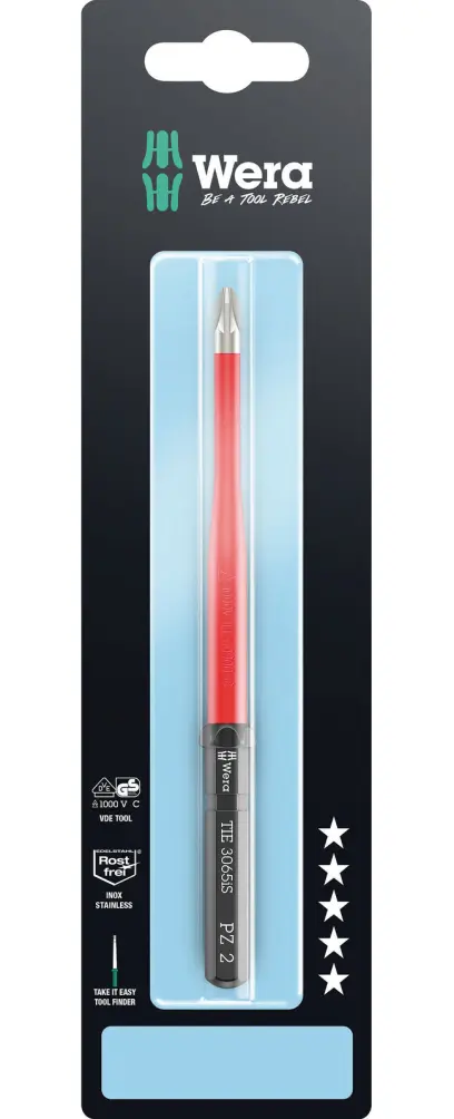 Wera 006583 Výmenná skrutkovacia čepeľ PZ Kraftform Kompakt VDE 3065 iS PZ 2 x 157mm TIE SB (W05006583001)