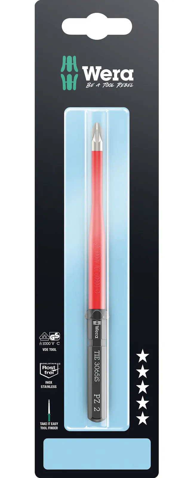 Wera 006583 Výmenná skrutkovacia čepeľ PZ Kraftform Kompakt VDE 3065 iS PZ 2 x 157mm TIE SB (W05006583001)