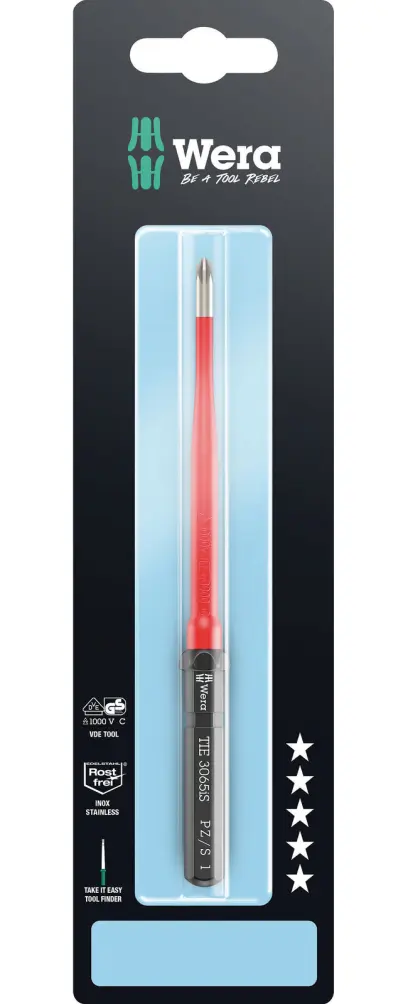 Wera 006584 Výmenná skrutkovacia čepeľ Kraftform Kompakt VDE 3065 iS PZ/S #1x157mm TIE SB (W05006584001)