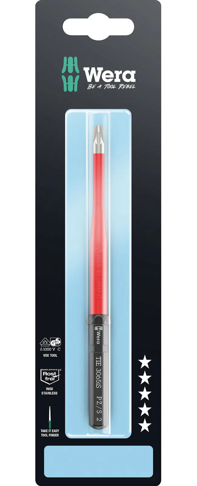 Wera 006585 Výmenná skrutkovacia čepeľ Kraftform Kompakt VDE 3065 iS PZ/S #2x157mm TIE SB (W05006585001)