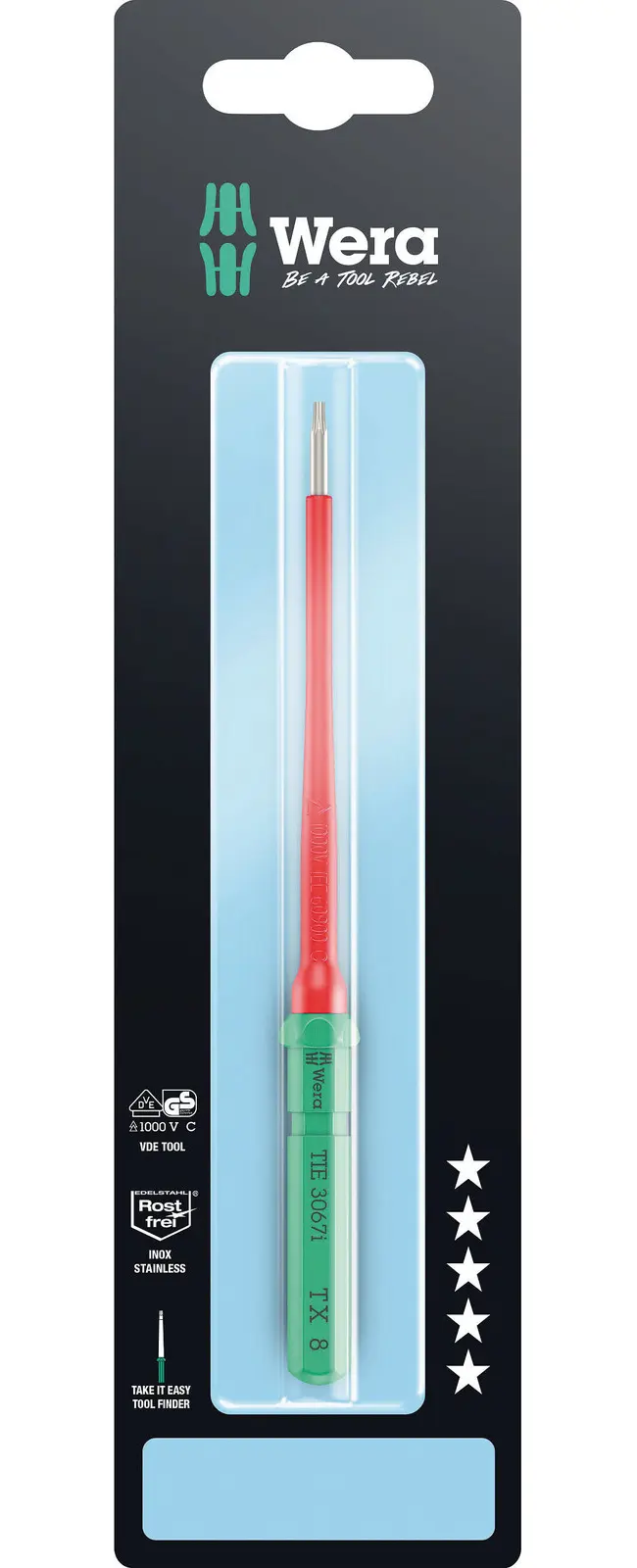 Wera 006586 Výmenná skrutkovacia čepeľ TX Kraftform Kompakt VDE 3067 aj TORX 8 x 157mm TIE SB (W05006586001)