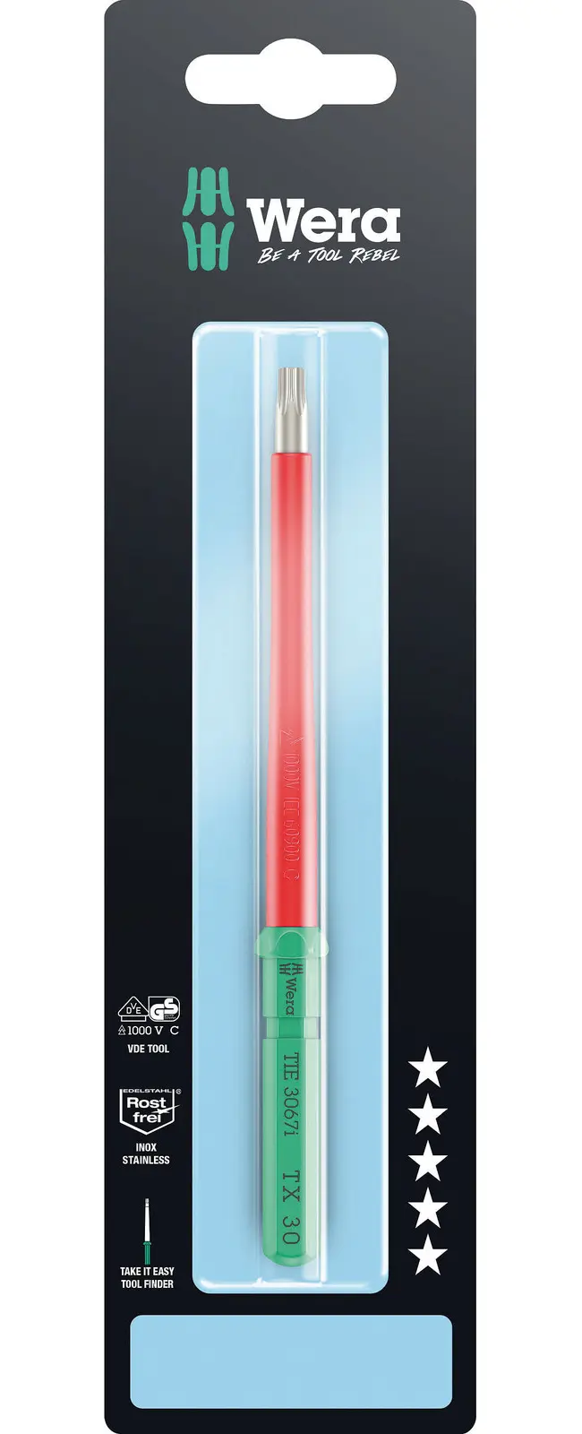 Wera 006589 Výmenná skrutkovacia čepeľ TX Kraftform Kompakt VDE 3067 aj TORX 30x157mm TIE SB (W05006589001)