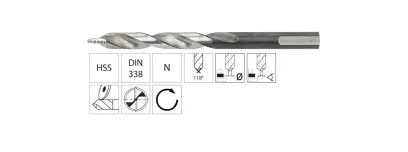 Stupňovitý vrták HSS pr. 2,5 mm s trojhrannou stopkou Format 7411650250