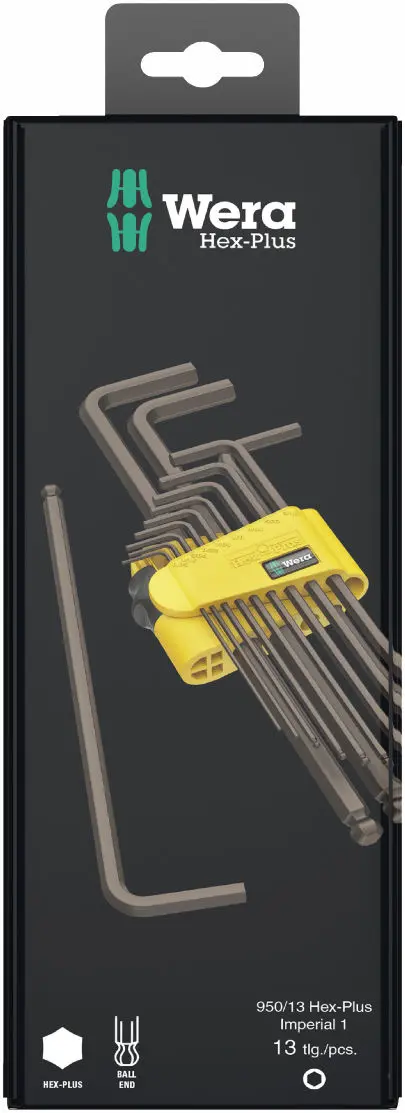Wera 021721 Zástrčné klíče 950/13 Hex-Plus Imperial 1 SB, palcové, BlackLaser - 13 dílů (W05021721001)