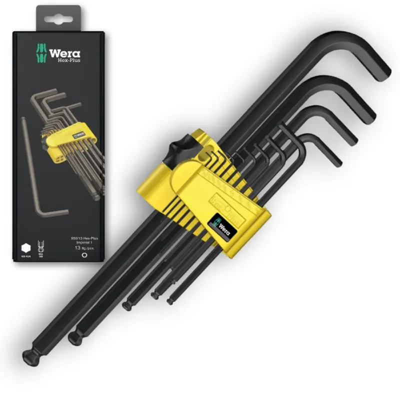 Wera 021721 Zástrčné klíče 950/13 Hex-Plus Imperial 1 SB, palcové, BlackLaser - 13 dílů (W05021721001)