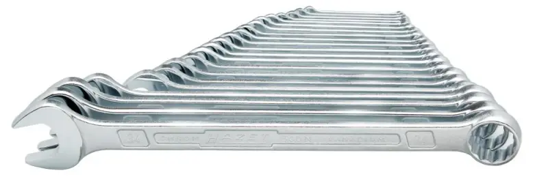 Sada kombinovaných očkový ch a vidlicových klíčů DI N3113A 6-34 mm 21 ks, v k artonu Hazet