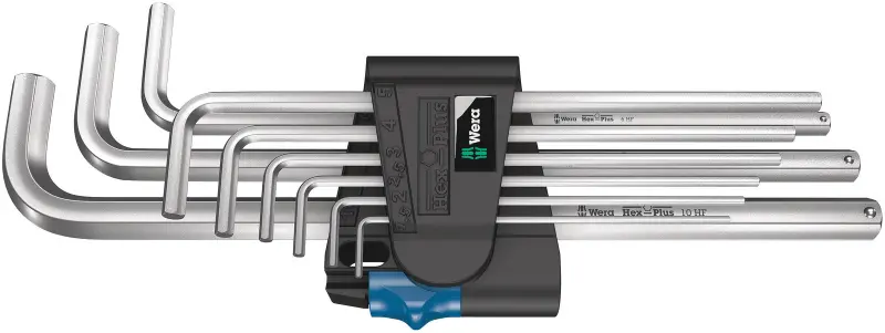 Wera 022130 Zástrčné kľúče 1,5 ÷ 10 mm 950/9 L Hex-Plus HF 1, chrómovanie, pridržiavacia fce - 9 dielov (W05022130001)