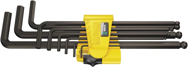 Wera 022171 Zástrčné kľúče 5/64 ÷ 3/8" 950/9 Hex-Plus Imperial 1, palcové, BlackLaser - 9 dielov (W05022171001)