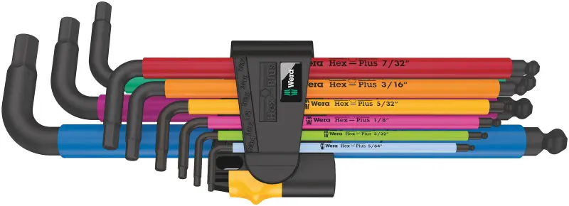 Wera 022640 Zástrčné kľúče 950/9 Hex-Plus Multicolour Imperial 2, palcové, BlackLaser (Sada 9 dielov) (W05022640001)