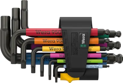 Wera 022641 Zástrčné kľúče inbus 950/9 Hex-Plus Multicolour Imperial 3, palcové, BlackLaser (Sada 9 dielov) (W05022641001)