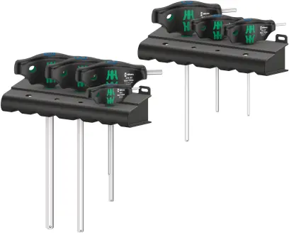 Wera 023450 Zástrčné kľúče Hex-Plus s T-rukoväťou 454/7 HF Set 1 (Sada 9 dielov s pridržiavacou funkciou) (W05023450001)