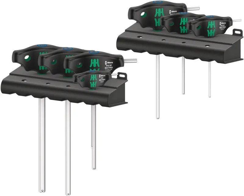 Wera 023450 Zástrčné kľúče Hex-Plus s T-rukoväťou 454/7 HF Set 1 (Sada 9 dielov s pridržiavacou funkciou) (W05023450001)