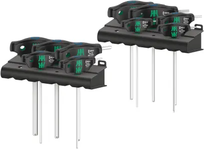 Wera 023451 Zástrčné kľúče Hex-Plus s T-rukoväťou 454/10 HF Set Imperial 1 - Palcové (Sada 12 dielov s pridržiavacou funkciou) (W05023451001)