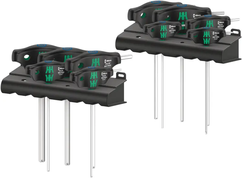 Wera 023451 Zástrčné kľúče Hex-Plus s T-rukoväťou 454/10 HF Set Imperial 1 - Palcové (Sada 12 dielov s pridržiavacou funkciou) (W05023451001)