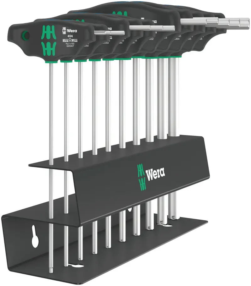 Wera 023454 Skrutkovače Hex-Plus 3/32 ÷ 3/8" s priečnou rukoväťou typ 454/10 HF Set Imperial 2 Pridržiavacia funkcia (Sada 10 dielov) (W05023454001)
