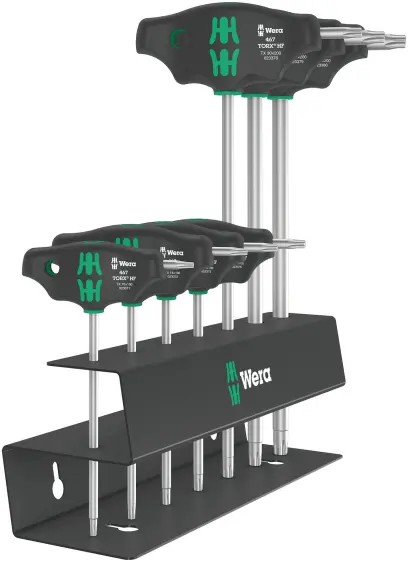 Wera 023456 Skrutkovače T-Profil TX 10 ÷ TX 45 s priečnou rukoväťou typ 467/7 TORX HF Set 2 Pridržiavacia funkcia (Sada 7 dielov) (W05023456001)