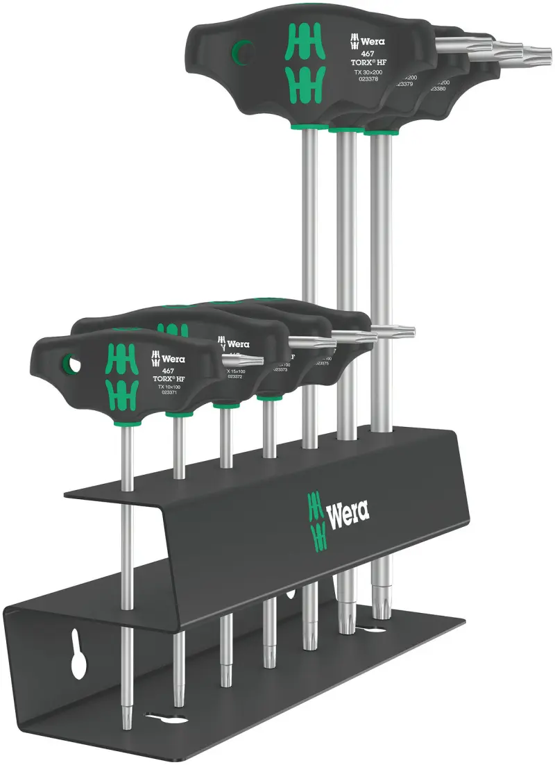 Wera 023456 Skrutkovače T-Profil TX 10 ÷ TX 45 s priečnou rukoväťou typ 467/7 TORX HF Set 2 Pridržiavacia funkcia (Sada 7 dielov) (W05023456001)