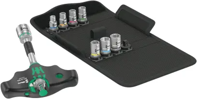 Wera 023470 Nástrčné hlavice 1/4" 6 ÷ 13 mm s T-rukoväťou Kraftform Kompakt 400 RA Set 2 (Sada 9 dielov) (W05023470001)