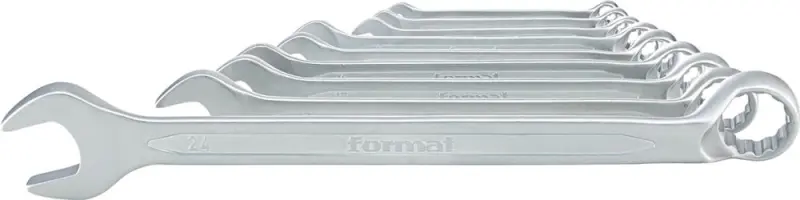 Sada kombinovaných očkový ch a vidlicových klíčů DI N3113B 8-24 mm 9 ks, v ka rtonu FORMAT