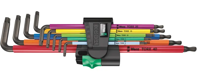 Wera 024480 Zástrčné kľúče 967/9 TX XL Multicolour 1. Sada 9 ks dlhých Torx kľúčov (W05024480001)