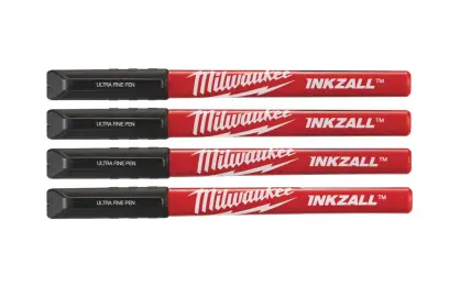 Značkovače s jemným hrotom Milwaukee INKZALL™ - čierne (Sada 4 ks) (MI48223164)