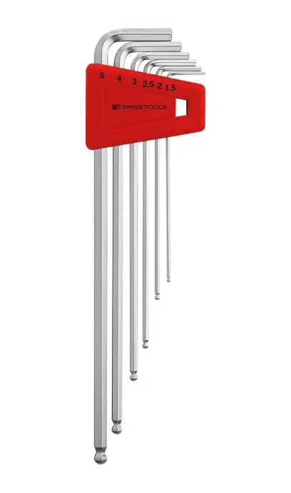 Zástrčné kľúče inbus 1,5 ÷ 5 mm Swiss Tools PB 212.LH-5, dlhé s guľ.hlavou (Sada 6 dielov) (PBS7610733007141)