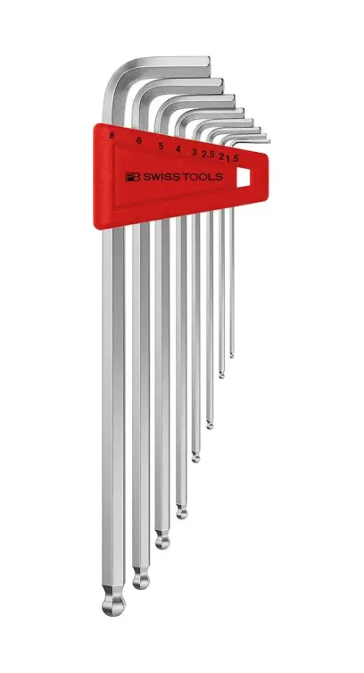 Súprava imbusových kľúčov pre šesťhran v plastovom držiaku 1,5–8 mm dlhá guľová hlava PB SWISS TOOLS (8 kusov) (PBS7610733018734)