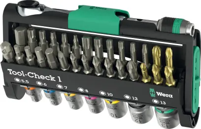 Wera 049050 Skrutkovacie bity, hlavica a račňa Zyklop 1/4" Tool-Check 1 (Sada 38 dielov) (W05049050001)