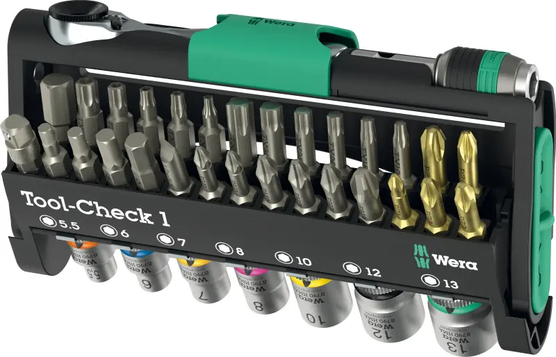 Wera 049050 Skrutkovacie bity, hlavica a račňa Zyklop 1/4" Tool-Check 1 (Sada 38 dielov) (W05049050001)