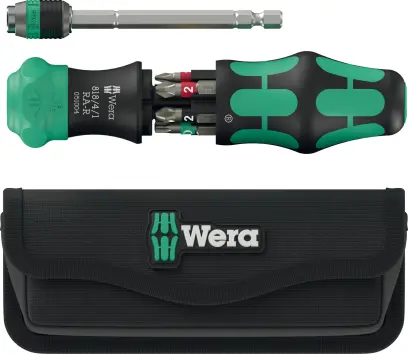 Wera 051514 Ručný skrutkovač s račňou Kraftform Kompakt 20 RA-R vrátane bitov. V puzdre (Sada 6 dielov) (W05051514001)