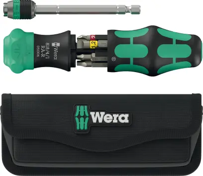 Wera 051516 Ručný skrutkovač s račňou Kraftform Kompakt 26 RA-R vrátane bitov. V puzdre (Sada 6 dielov) (W05051516001)