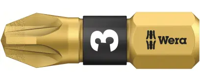 Wera 056704 Bit PZ 3 – 855/1 BDC. Skrutkovací bit 1/4 Hex, 25 mm pre krížové skrutky Pozidriv (W05056704001)