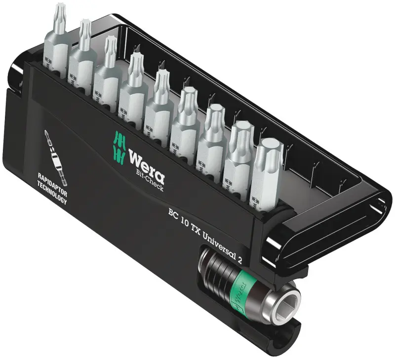 Wera 057115 Bity 1/4" Torx Bit-Check 10 TX Universal 2 (Sada 10 dielov) (W05057115001)