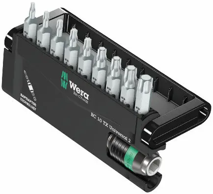 Wera 057115 Bity 1/4" Torx Bit-Check 10 TX Universal 2 (Sada 10 dílů) (W05057115001)