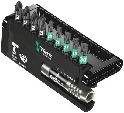Wera 057417 Bity Bit-Check 10 Impaktor 4 s držiakom 897/4 Impaktor (Sada 10 dielov) (W05057417001)